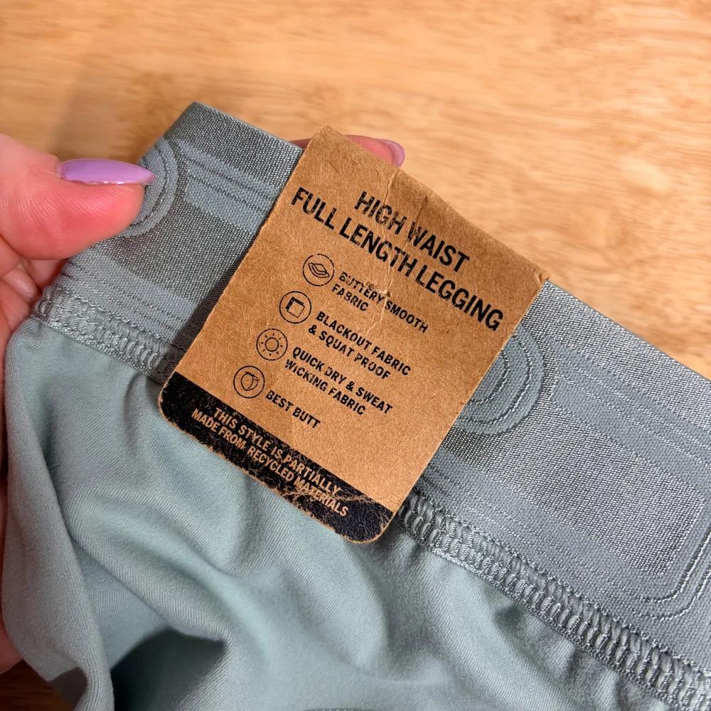 Victoria's Secret PINK ACTIVE Green High Waist Full Length Leggings XXL Teal Blu - Picture 9 of 10
